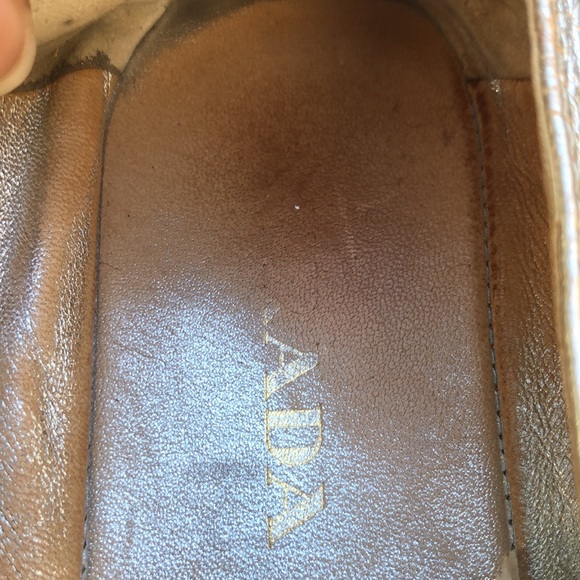 Prada Silver Leather Bow Detail Espadrilles Flats Size 40 EU - Picture 9 of 12